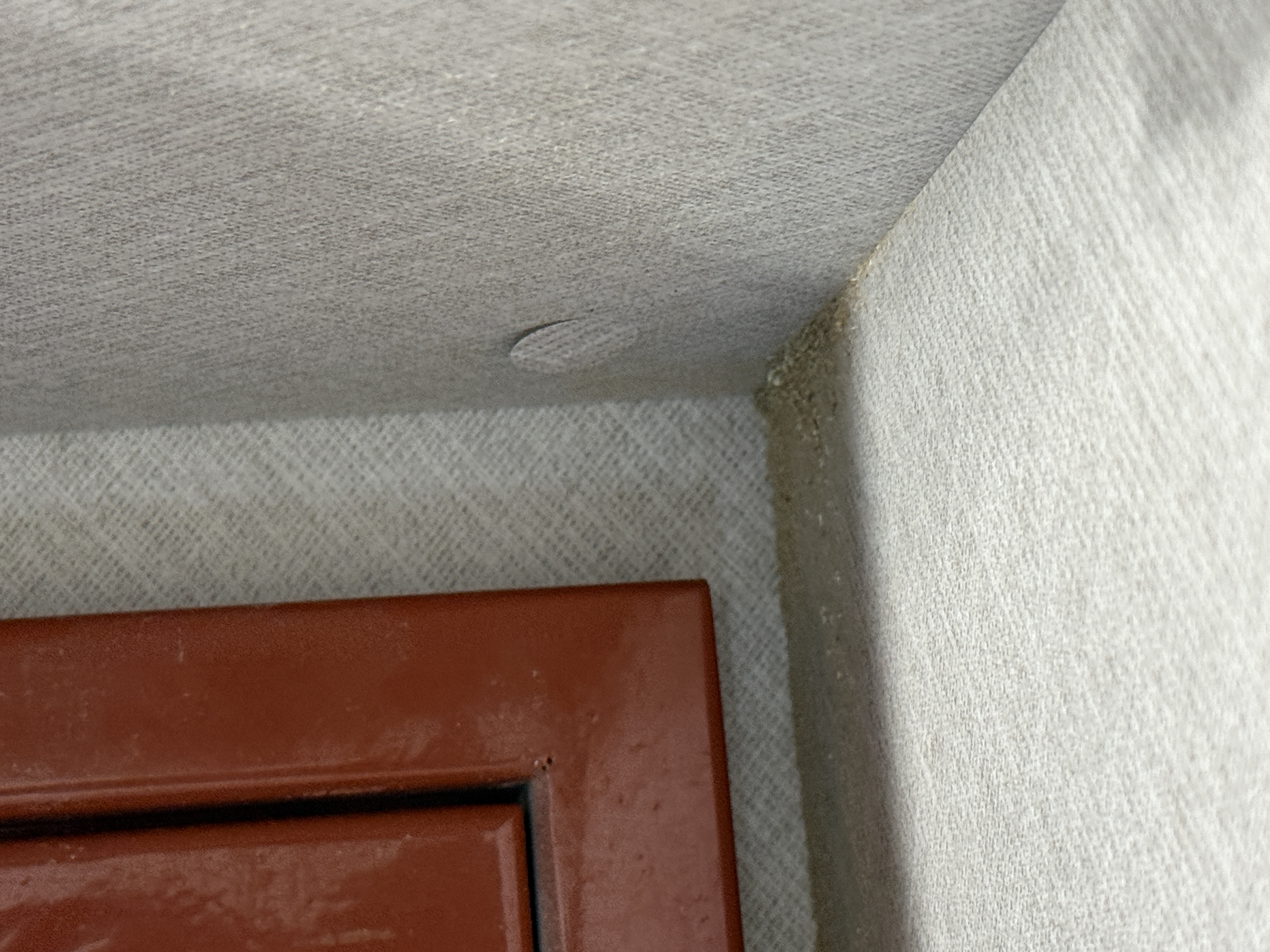 신발장 구석 모서리에 제거되지 않은 먼지